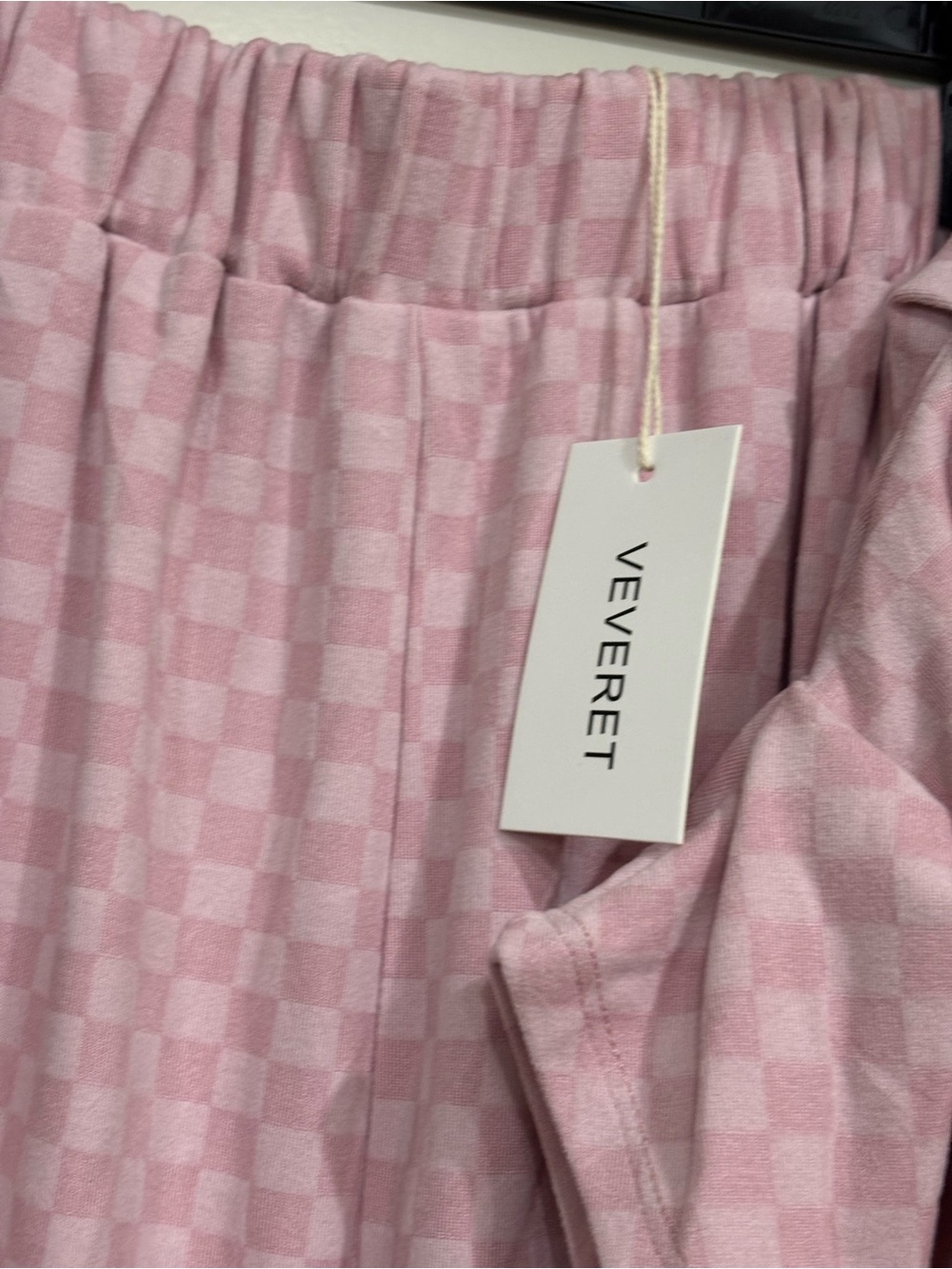 VERVET BY FLYING MONKEY Pink Check Lounge Set - Top & Pants with pockets - Picture 2 of 10